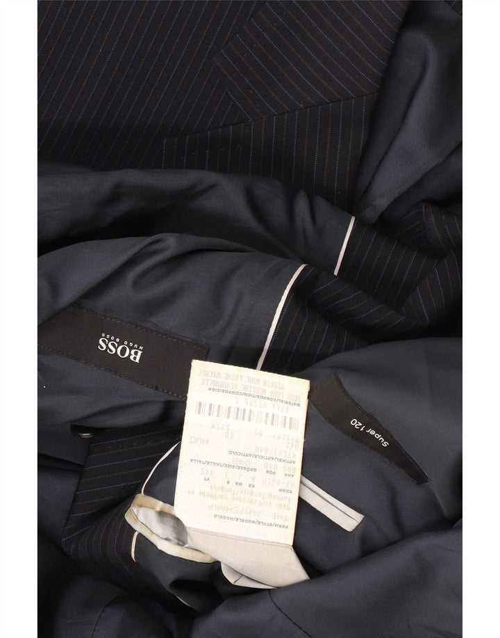 Ανδρικό τζάκετ μπλέιζερ Hugo Boss με 2 κουμπιά EU 48, μεσαίο μπλέ ριγέ