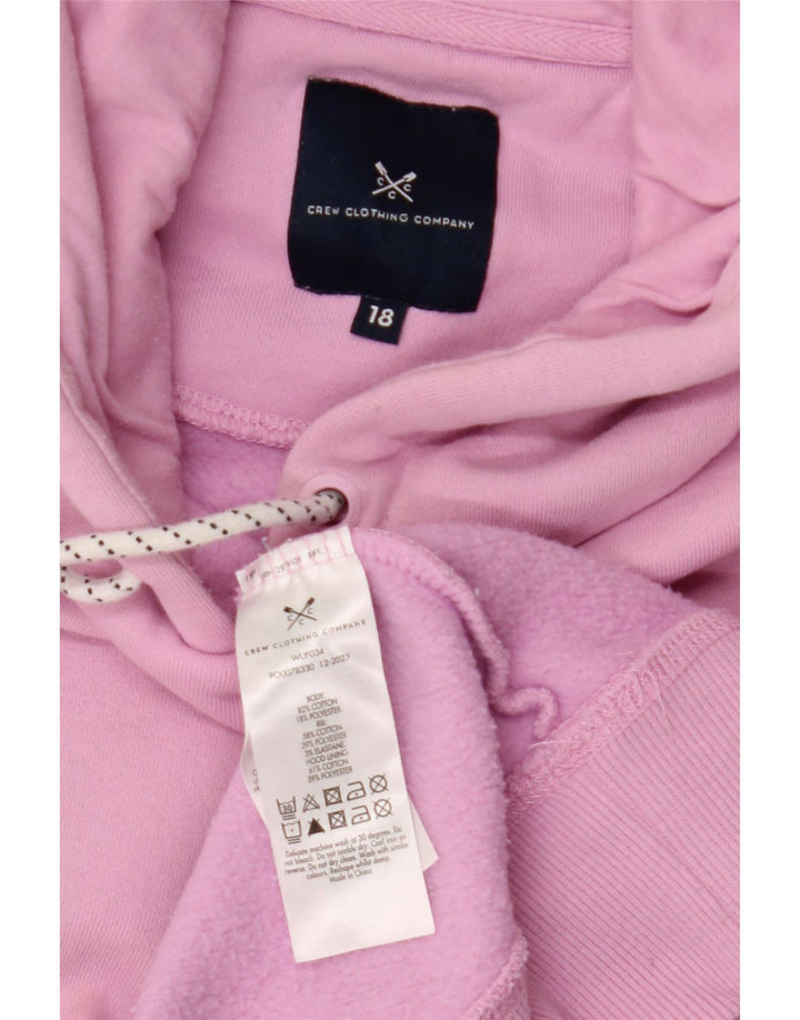 CREW CLOTHING Γυναικεία κουκούλα με κουκούλα με κουκούλα UK 18 XL Ροζ βαμβακερό