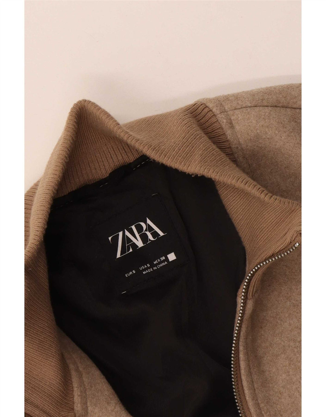 Zara Ανδρικό Bomber Jacket UK 36 Small Beige