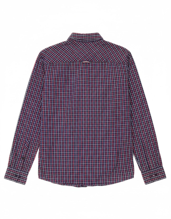 TOMMY HILFIGER Mens Regular Fit Shirt Small Navy Blue Check