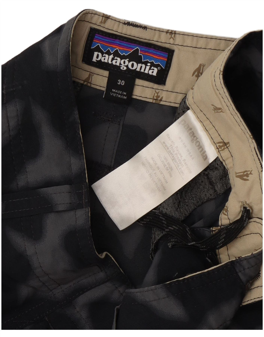 Patagonia Ανδρικό σορτς Cargo W30 Nylon μεσαίου μαύρου καμουφλάζ