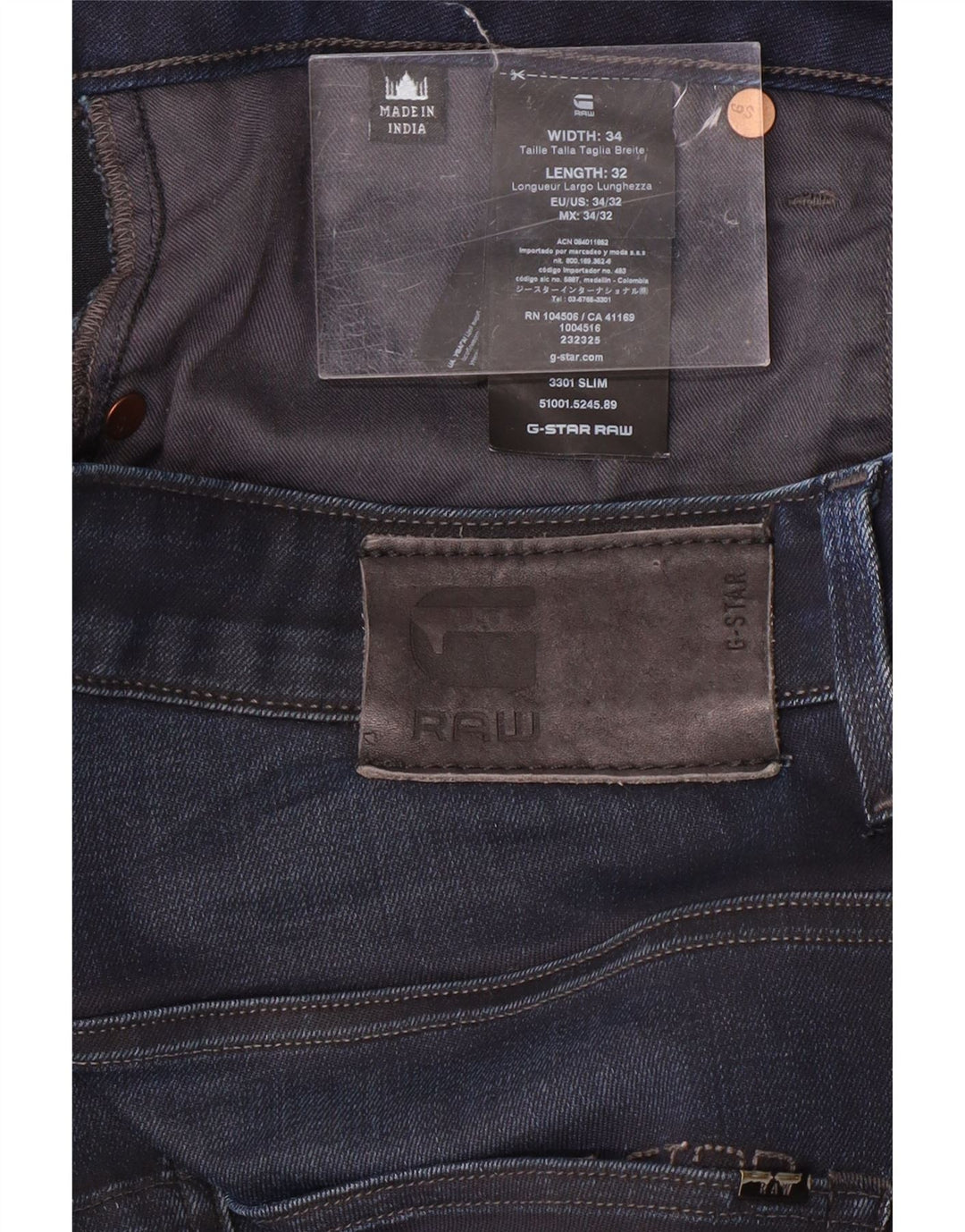 G-STAR Ανδρικό 3301 Slim Jeans W34 L32 Navy Blue