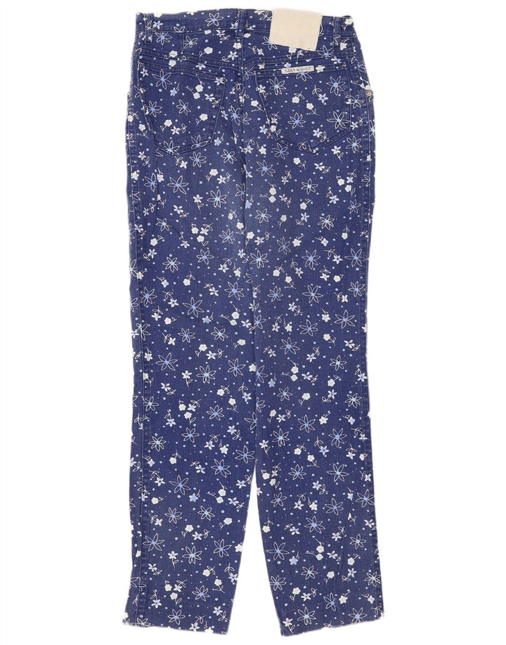 Vintage Γυναικείο Slim Jeans W28 L28 Blue Floral
