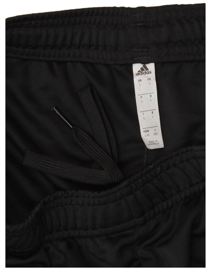 Γυναικεία αθλητική φόρμα Adidas Παντελόνι μεγάλο μαύρο ριγέ πολυεστέρα