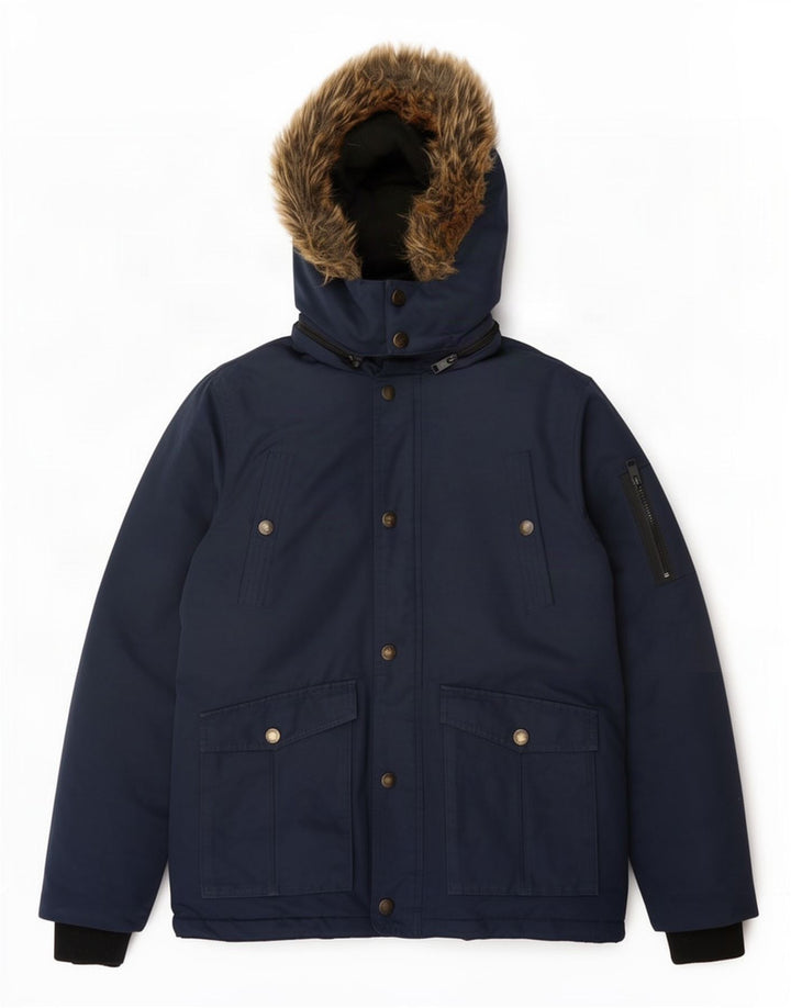 Μπουφάν Diesel Boys με κουκούλα με επένδυση 13-14 ετών Navy Blue Polyester