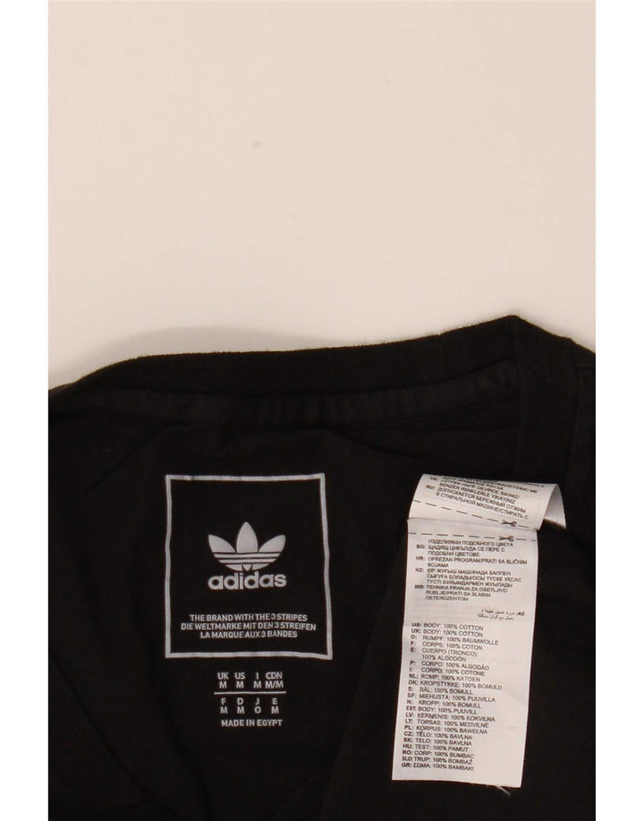 Ανδρικό T-Shirt Adidas Τοπ μεσαίο μαύρο βαμβακερό