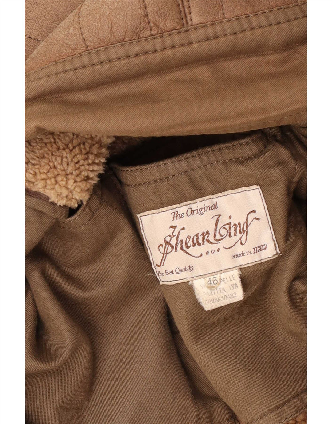 Vintage Γυναικείο Sherpa Oversized Δερμάτινο Μπουφάν IT 46 Μεγάλο Καφέ