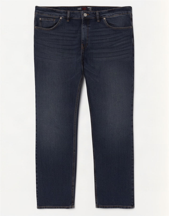 Ανδρικό τζιν κανονικό ίσιο Marks & Spencer W42 L31 Navy Blue Cotton