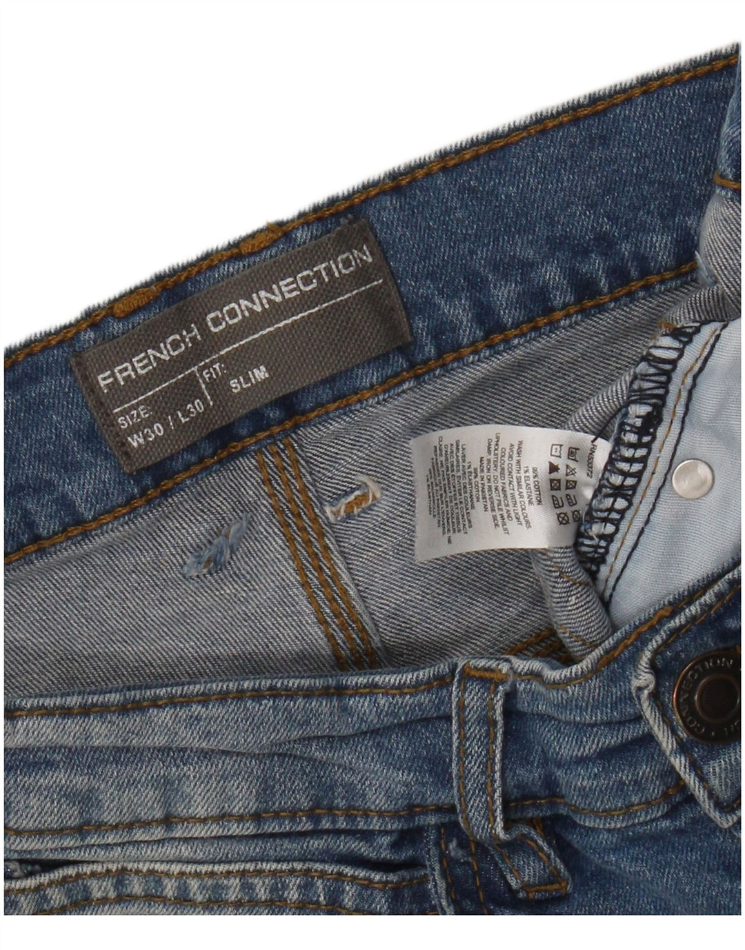 French Connection Ανδρικό Slim Jeans W30 L30 Blue Cotton