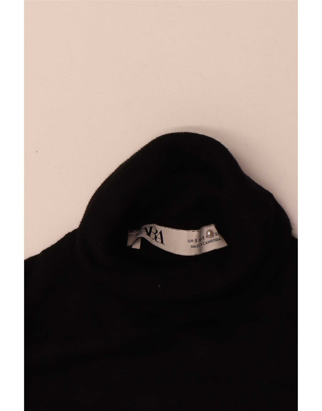Zara Γυναικείο πουλόβερ με ρολό λαιμόκοψη UK 10 Small μαύρο