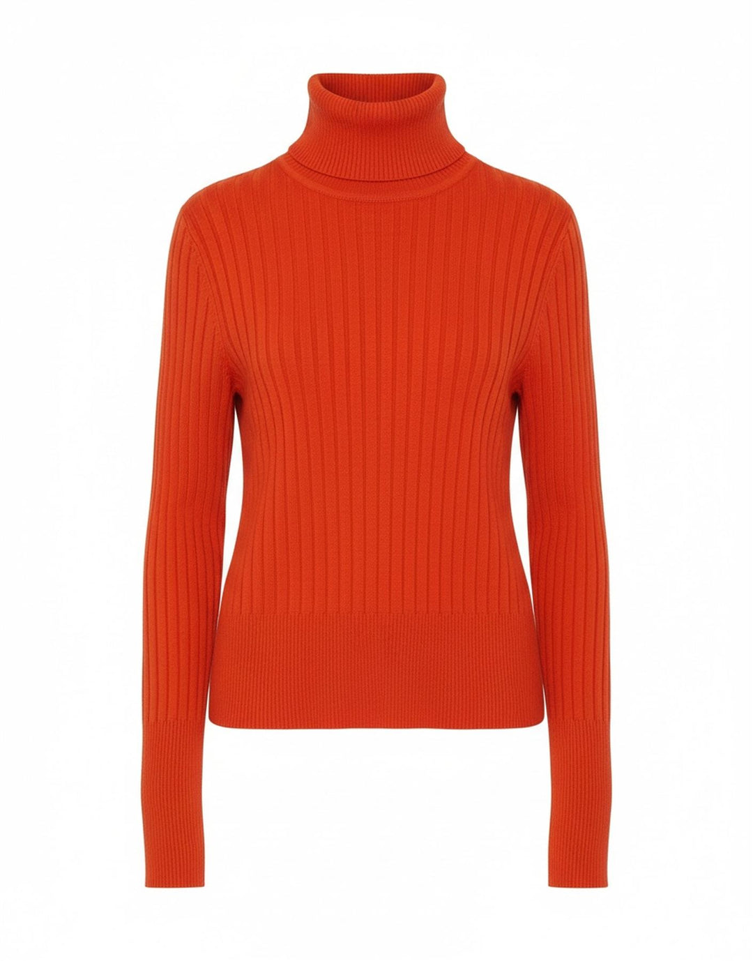 Zara Γυναικείο πουλόβερ με ρολό λαιμόκοψη UK 12 Medium Orange