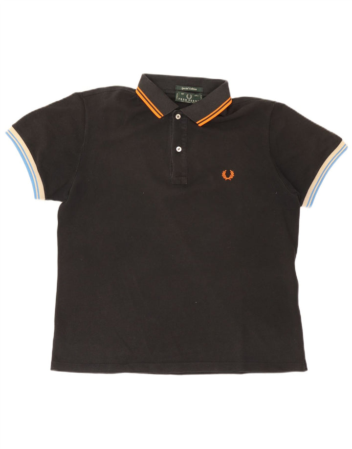 Fred Perry Ανδρικό Πόλο Μπλουζάκι μεγάλο μαύρο βαμβακερό