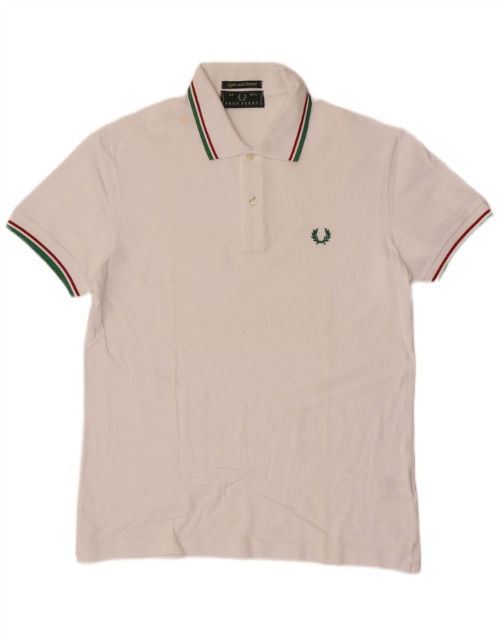 Fred Perry Ανδρικό ελαφρύ και Stretch Πόλο Μπλουζάκι μεσαίο λευκό βαμβακερό