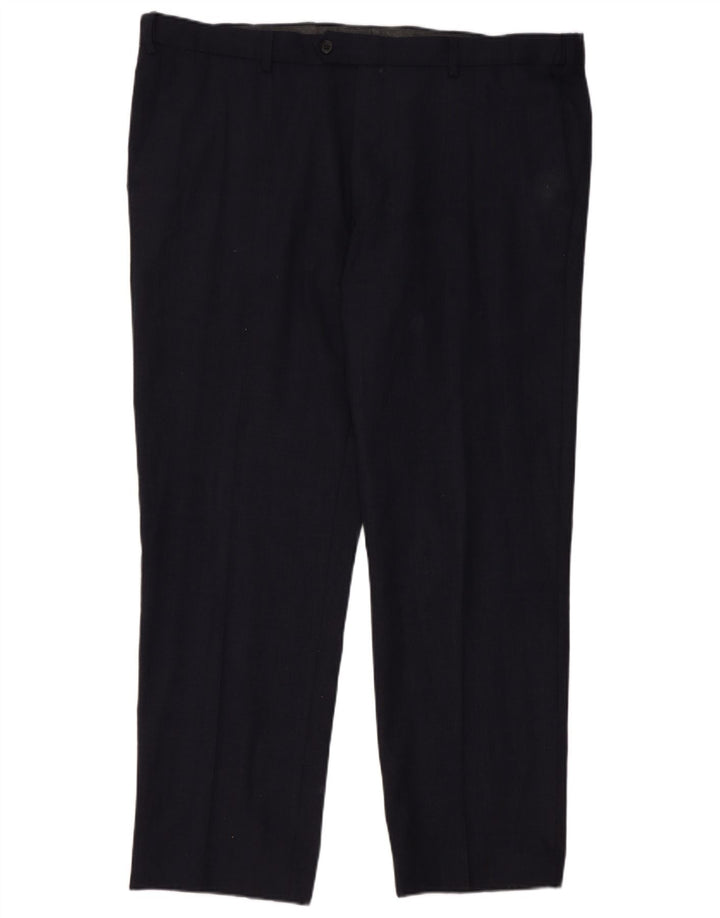 Marks & Spencer Ανδρικό παντελόνι με φόρμα W42 L31 Navy Blue Check