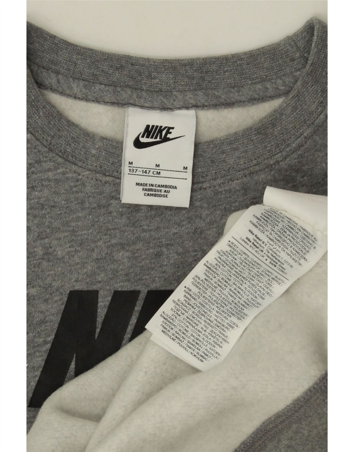 Γραφικό φούτερ Nike Boys Jumper 10-11 ετών Μεσαίο γκρι βαμβάκι