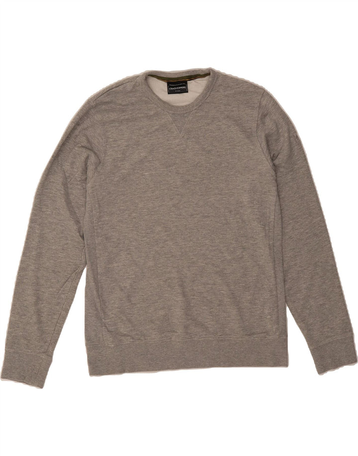 CRAGHOPPERS Mens Sweatshirt Jumper Medium Grey Cotton Vintage CRAGHOPPERS and Second-Hand CRAGHOPPERS from Messina Hembry 