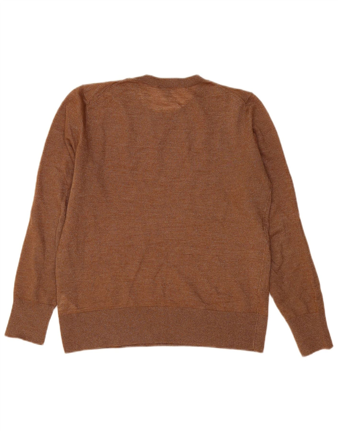 Cos Womens Crew Neck Jumper Sweater UK 14 Medium Brown Flecked Wool