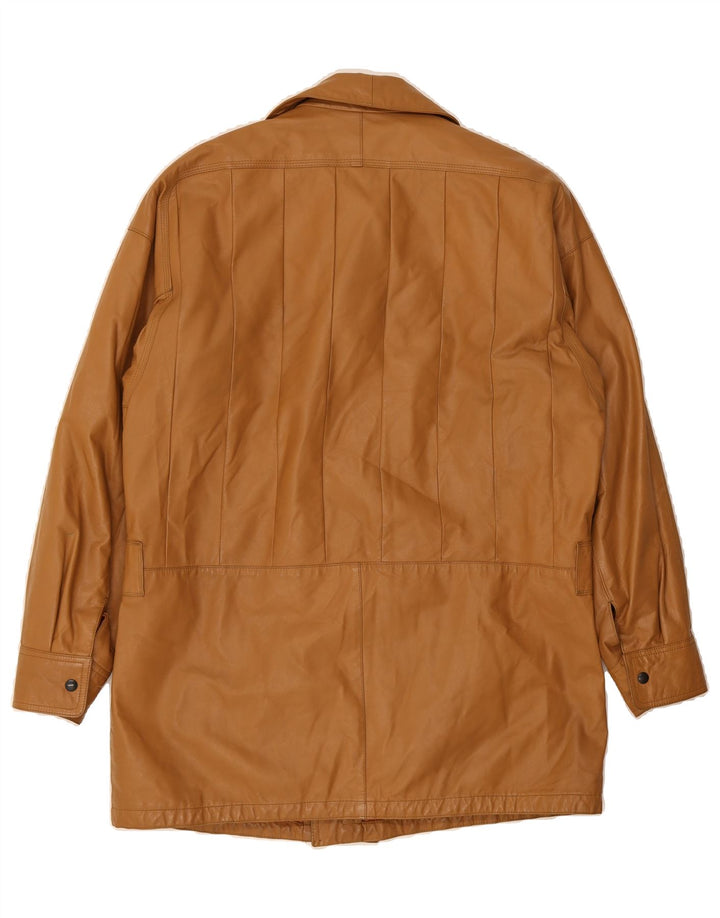 VINTAGE Mens Leather Coat UK 40 Large Brown Leather Vintage Vintage and Second-Hand Vintage from Messina Hembry 