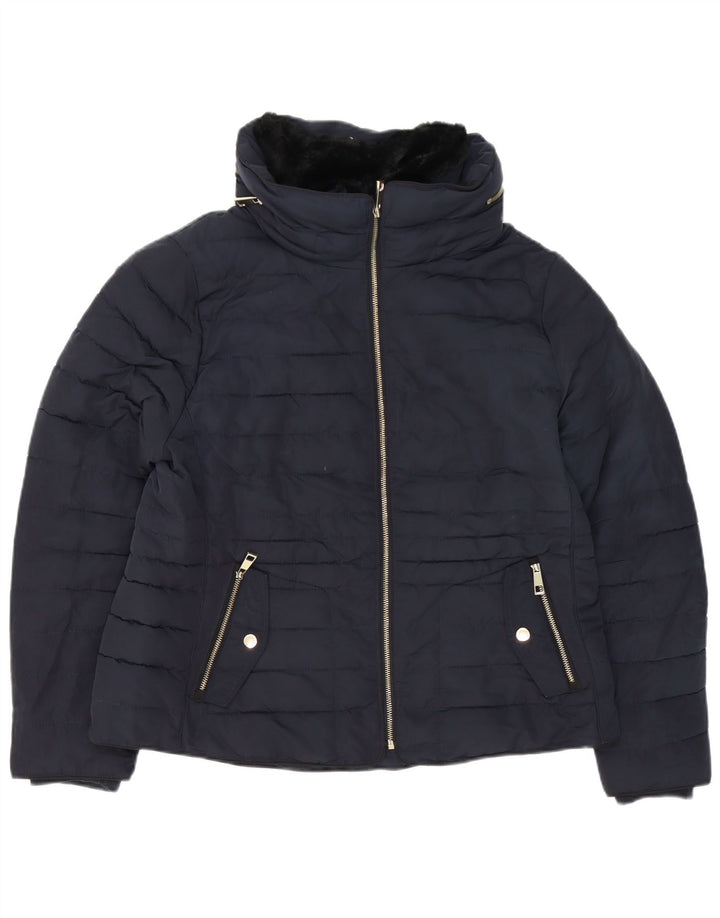 Marks & Spencer Γυναικείο μπουφάν με επένδυση UK 18 XL Navy Blue Polyester