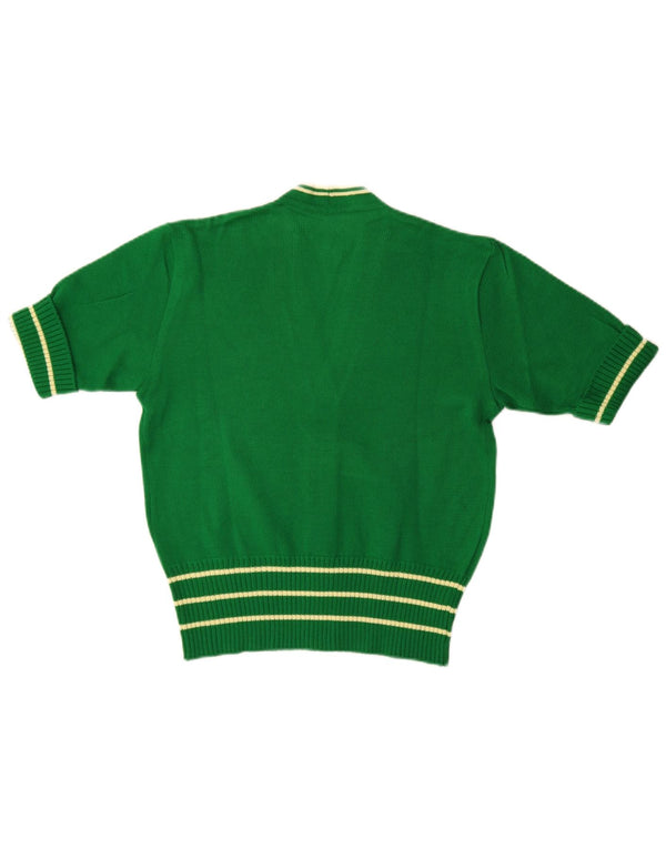Vintage γυναικείο κοντομάνικο πουλόβερ ζακέτα IT 46 Large Green