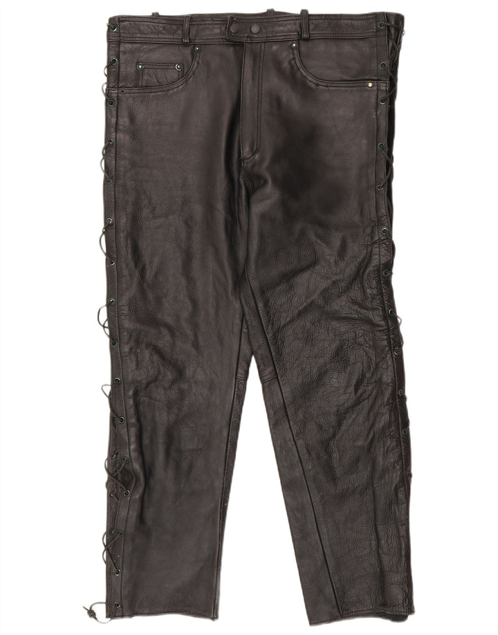 American Eagle Ανδρικό Λεπτό Δερμάτινο Παντελόνι W36 L30 Μαύρο Δερμάτινο