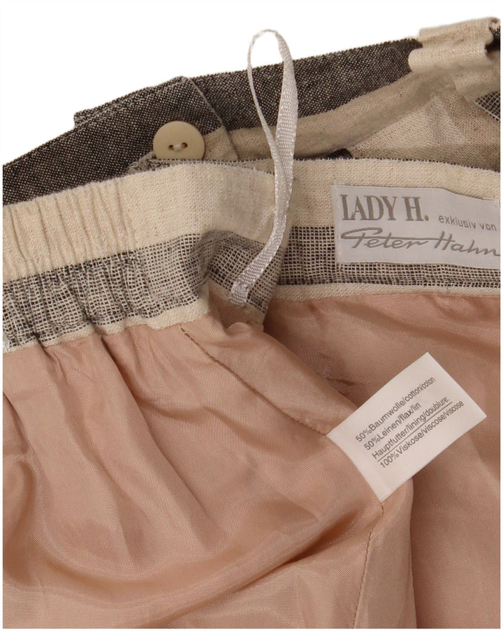 Peter Hahn Γυναικεία φούστα σε γραμμή Α IT 42 Medium W30 Μπεζ ριγέ βαμβακερή