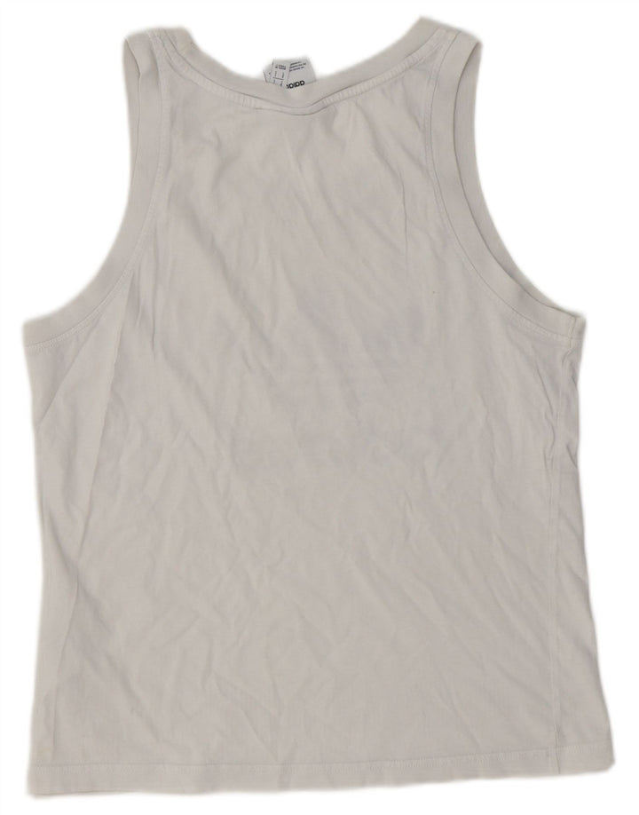 Γυναικείο γραφικό γιλέκο Adidas Top UK 10 Small λευκό βαμβακερό