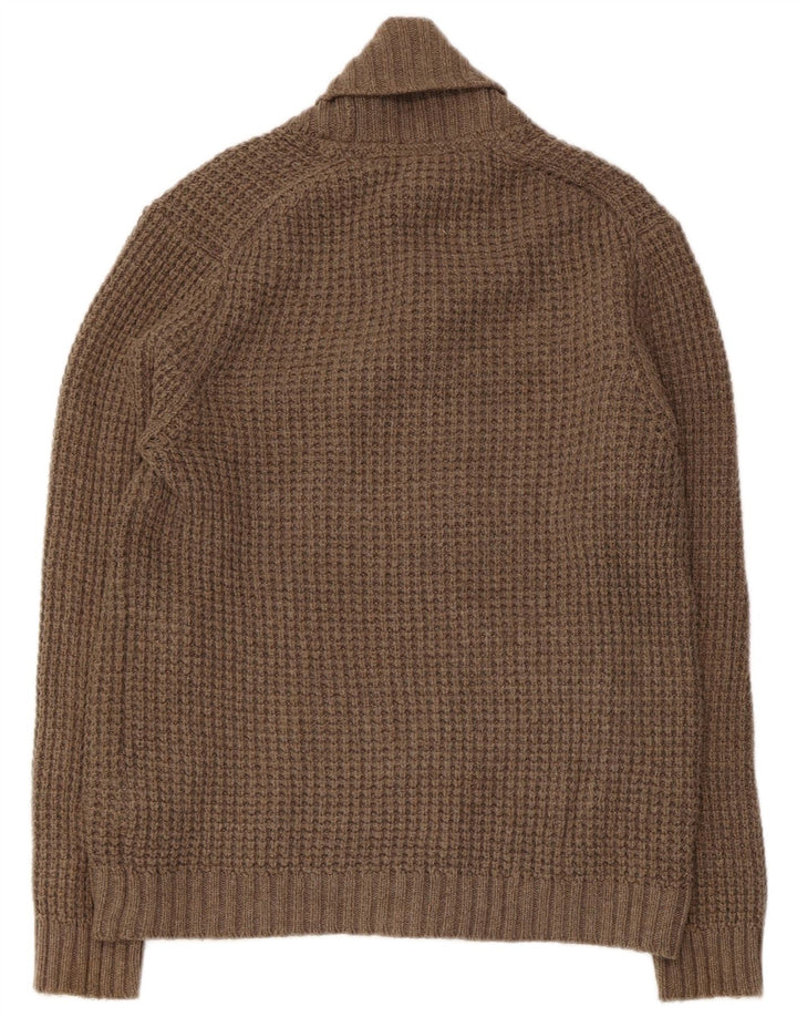 Ανδρικό πουλόβερ ζακέτα με διπλό στήθος Ted Baker Μέγεθος 4 Βαμβακερό μεσαίο καφέ