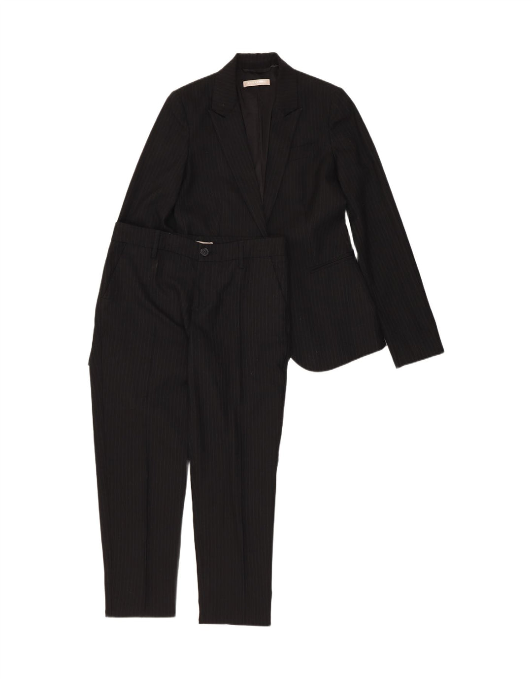 Stefanel Γυναικεία φόρμα 2 τεμαχίων με 1 κουμπί IT 40 Small W28 L28 Μαύρη ρίγα