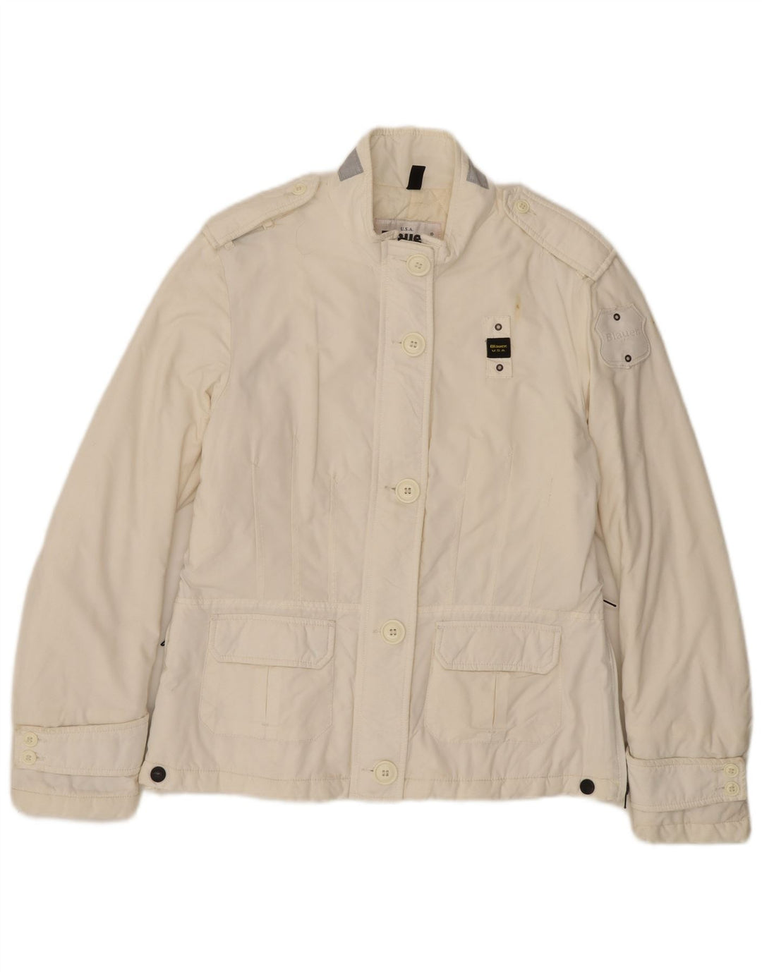 Γυναικείο Military Jacket BLAUER UK 14 Large Off White Polyamide