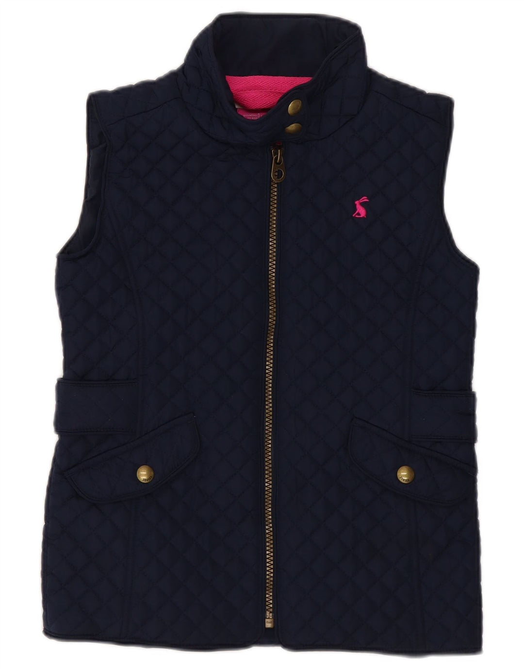 Joules Girls Quilted Gilet 7-8 Years Navy Blue Polyester