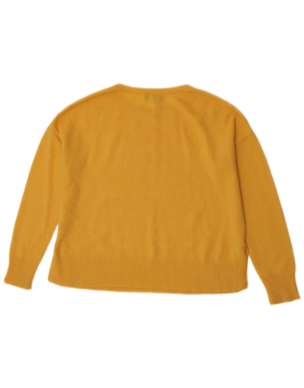 Hobbs Γυναικείο πουλόβερ με λαιμόκαυστο UK 10 Small Yellow Cashmere