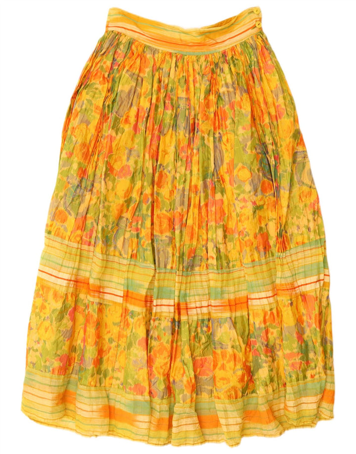 Επιλογές Γυναικεία Maxi Flared Φούστα IT 44 Medium W28 Yellow Floral Viscose