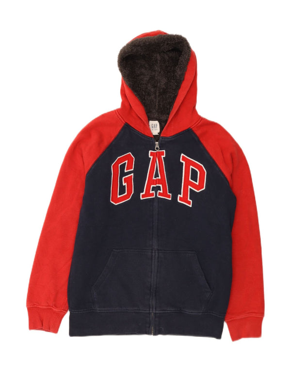 Γραφικό πουλόβερ Gap Girls με κουκούλα 13-14 ετών 2XL Navy Blue Colorblock