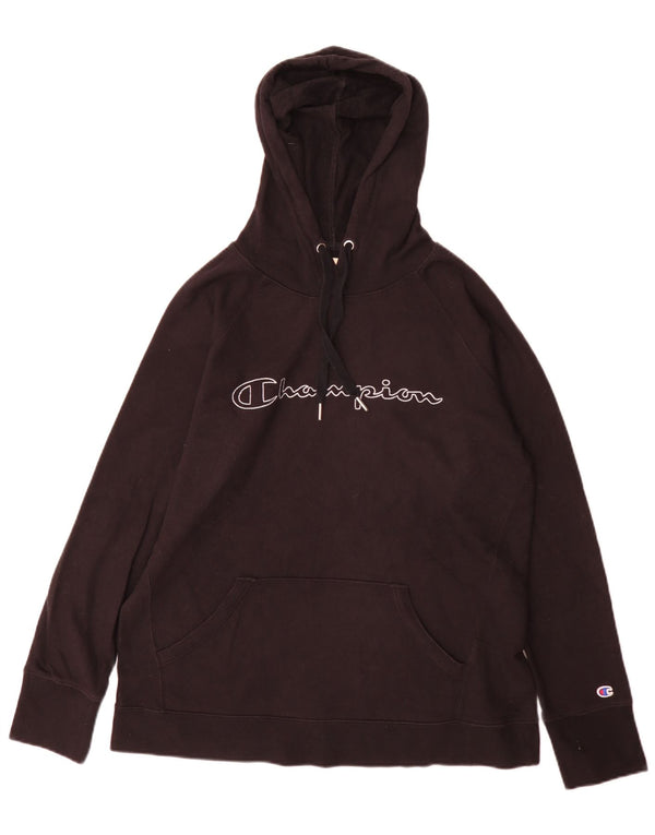 Ανδρικό Champion Graphic Hoodie Jumper μεγάλο μαύρο βαμβακερό