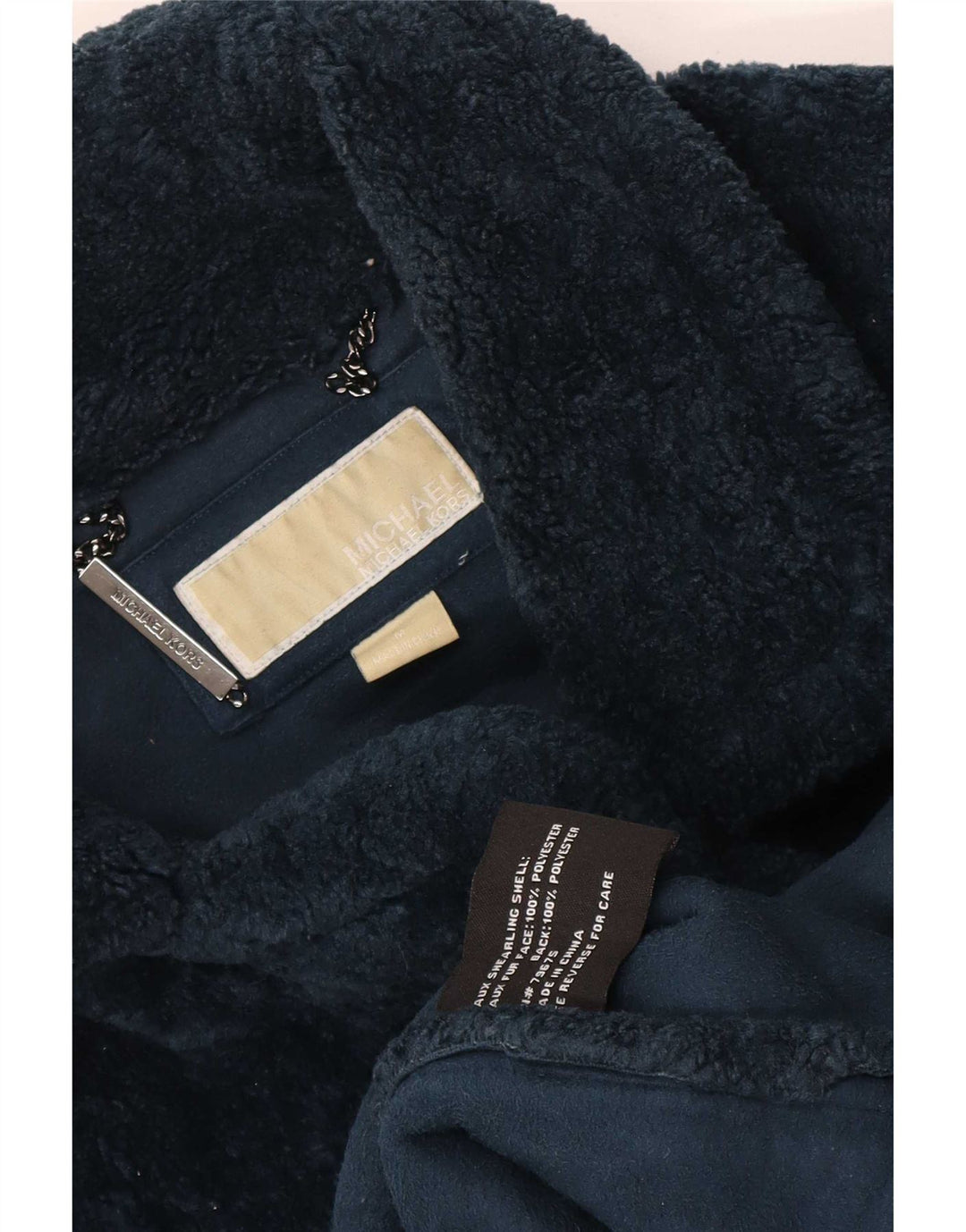 Michael Kors Γυναικείο Πανωφόρι από Faux Fur UK 14 Medium Navy Blue Polyester