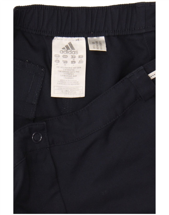 ADIDAS Womens Climalite Chino Shorts UK 12 Medium W30  Navy Blue Polyester