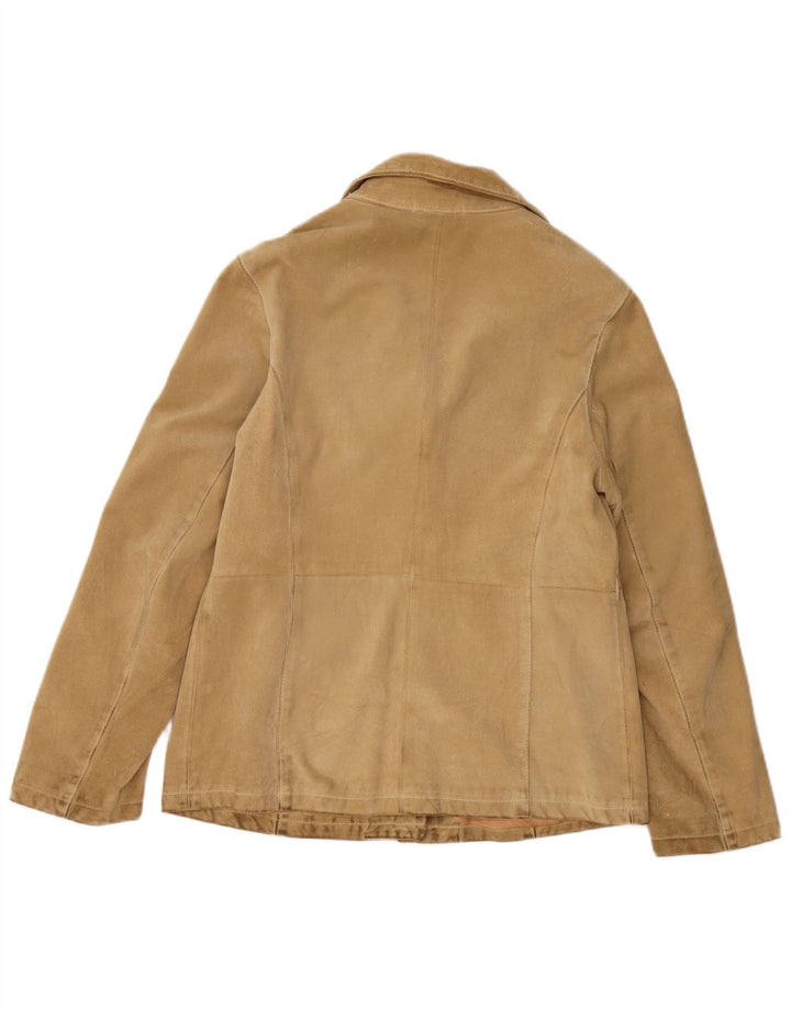 Vintage Γυναικείο Suede Jacket UK 8 Small Beige