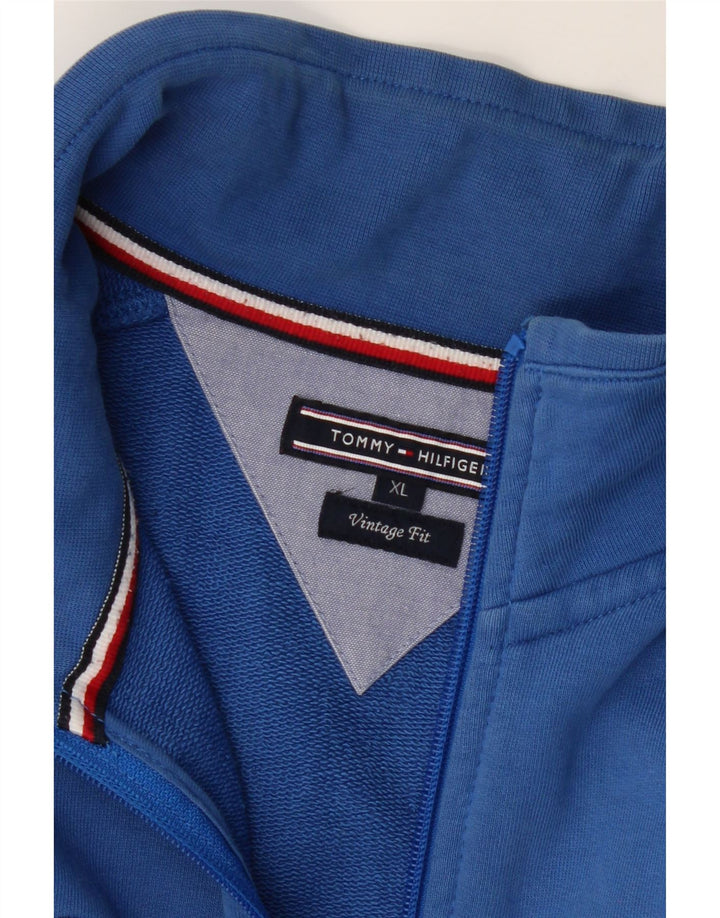TOMMY HILFIGER Mens Graphic Tracksuit Top Jacket XL Blue Cotton Vintage Tommy Hilfiger and Second-Hand Tommy Hilfiger from Messina Hembry 
