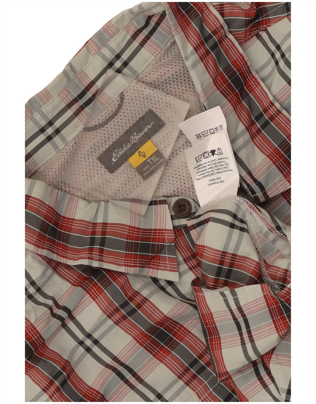 Ανδρικό κοντομάνικο πουκάμισο Eddie Bauer XL Red Check Polyester