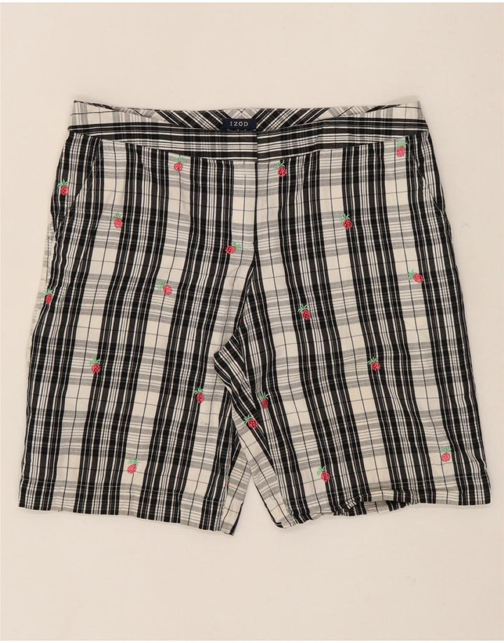 IZOD Womens Chino Shorts US 10 Large W32  Black Check Cotton Vintage Izod and Second-Hand Izod from Messina Hembry 