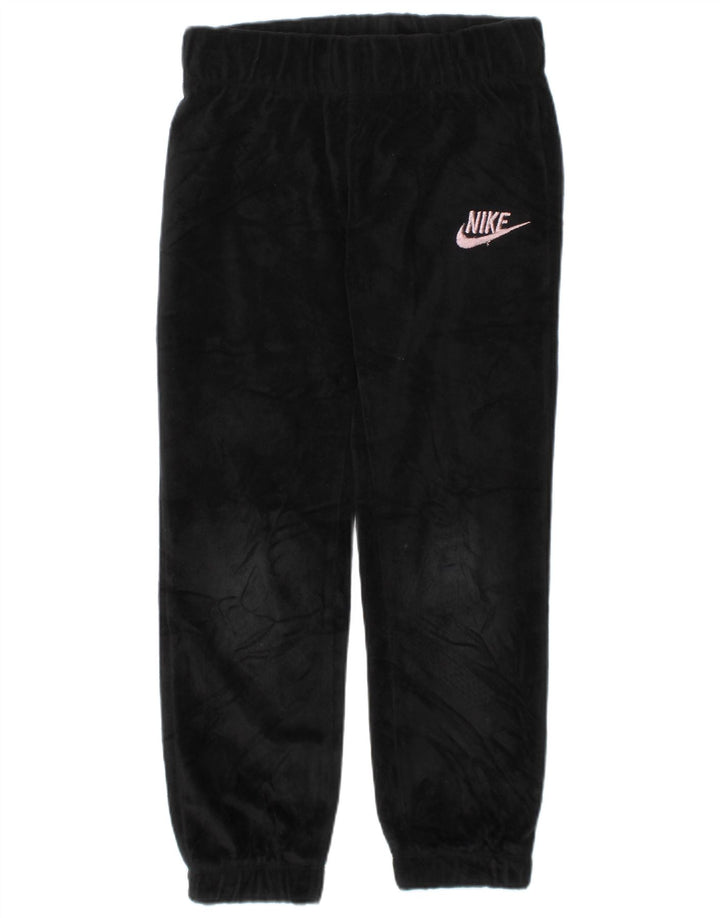 Βελούδινη φόρμα για κορίτσια NIKE Παντελόνια Joggers 4-5 ετών Small Black