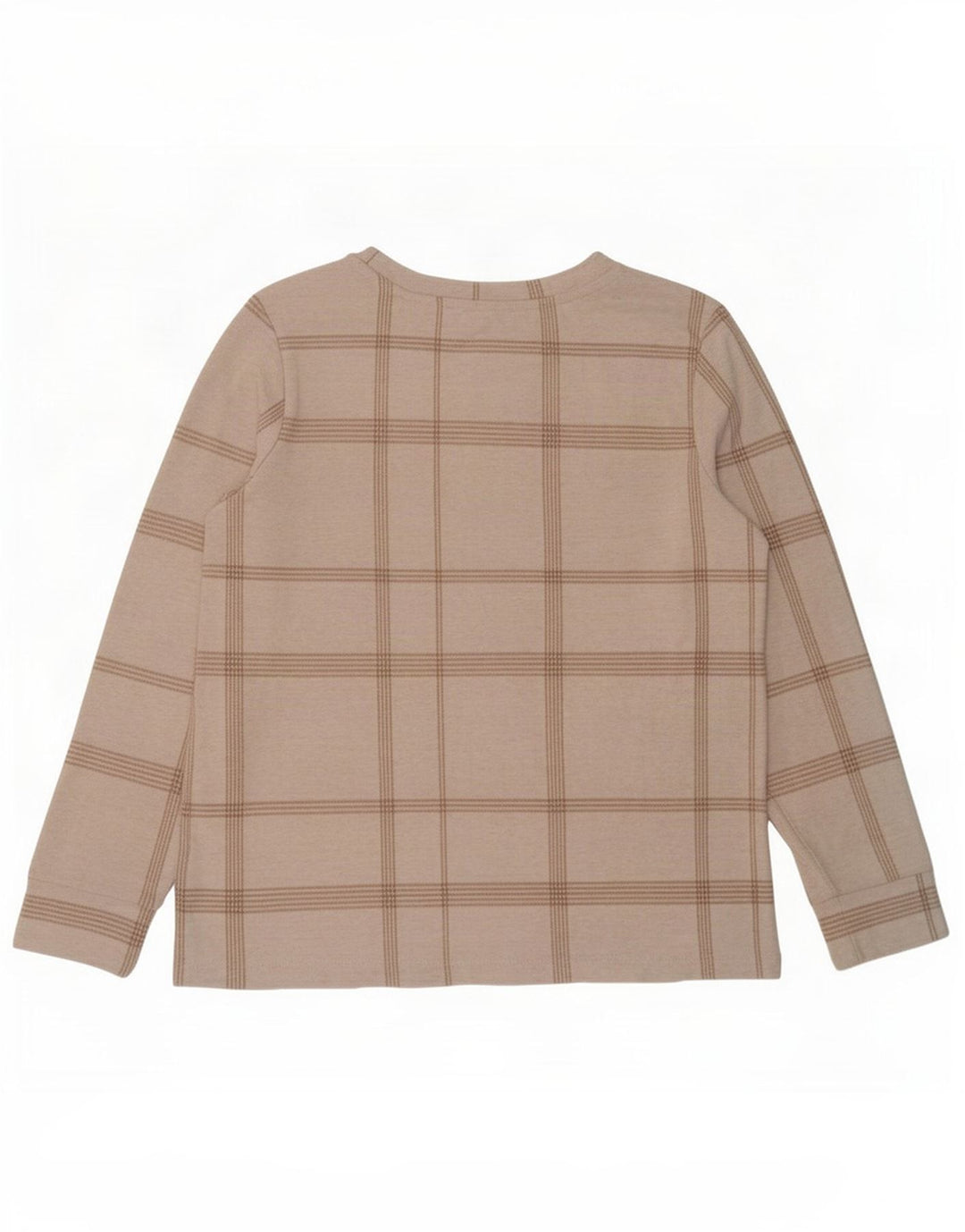 Marks & Spencer Γυναικείο μακρυμάνικο μπλουζάκι UK 12 Medium Off White Check