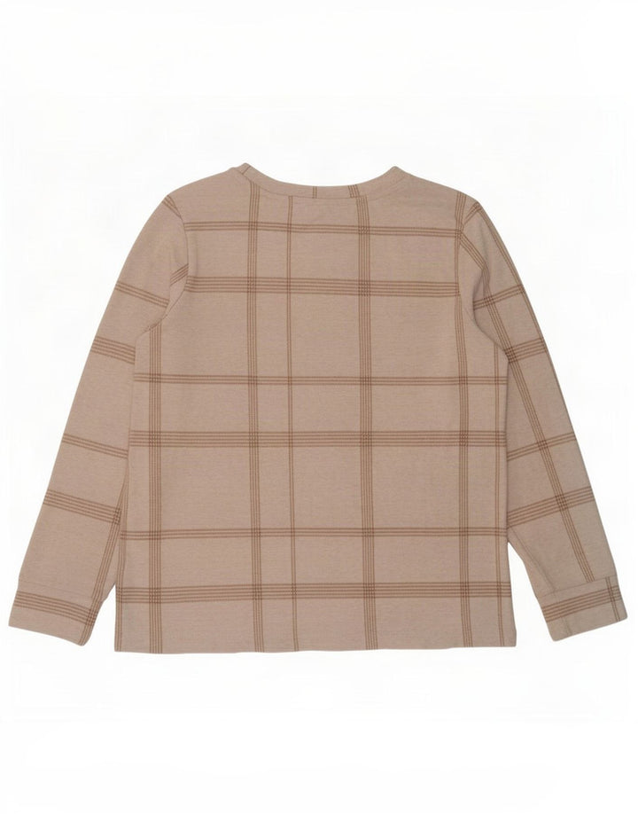 Marks & Spencer Γυναικείο μακρυμάνικο μπλουζάκι UK 12 Medium Off White Check