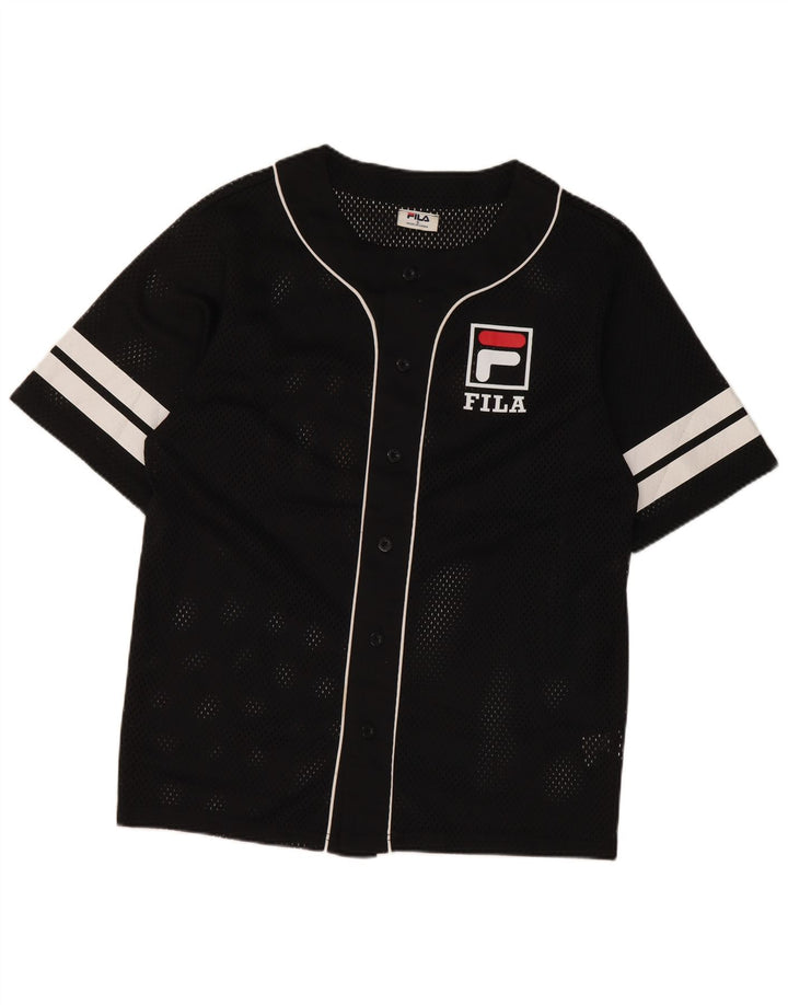 Ανδρικό γραφικό μπλουζάκι Fila Top Small Black Colourblock Πολυεστέρας