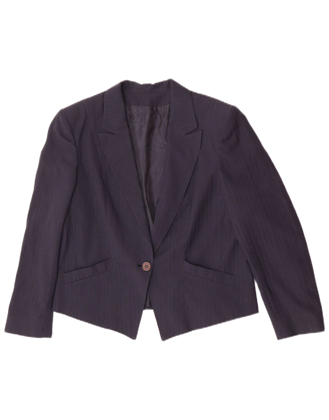 Vintage Γυναικείο Μπουφάν Blazer IT 46 Large Navy Blue Pinstripe