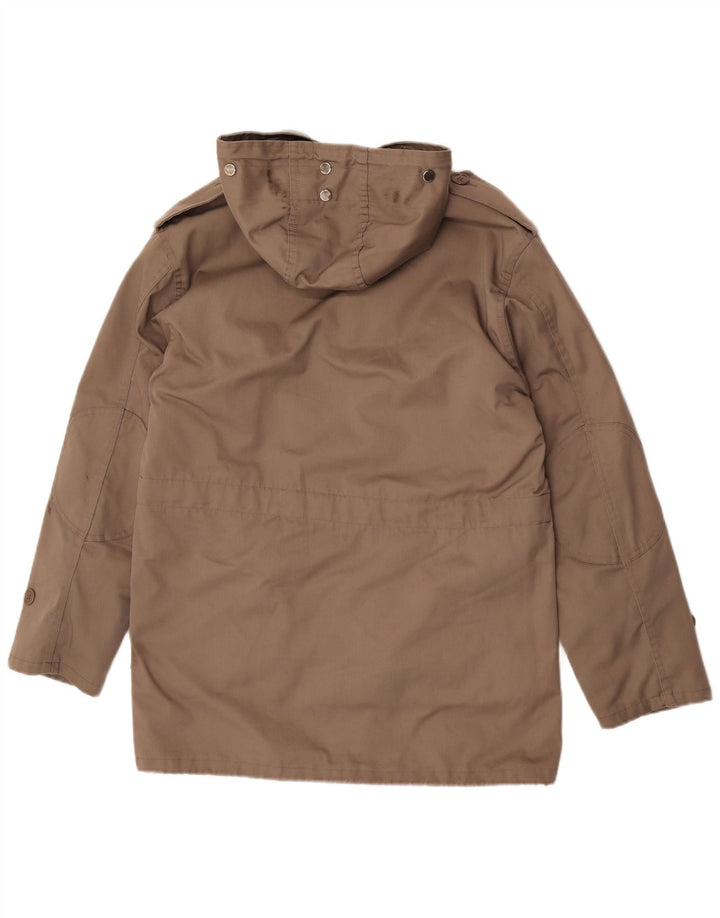 Adler Mens Adler Shearling Parka Jacket IT 48 Medium Brown Polyester