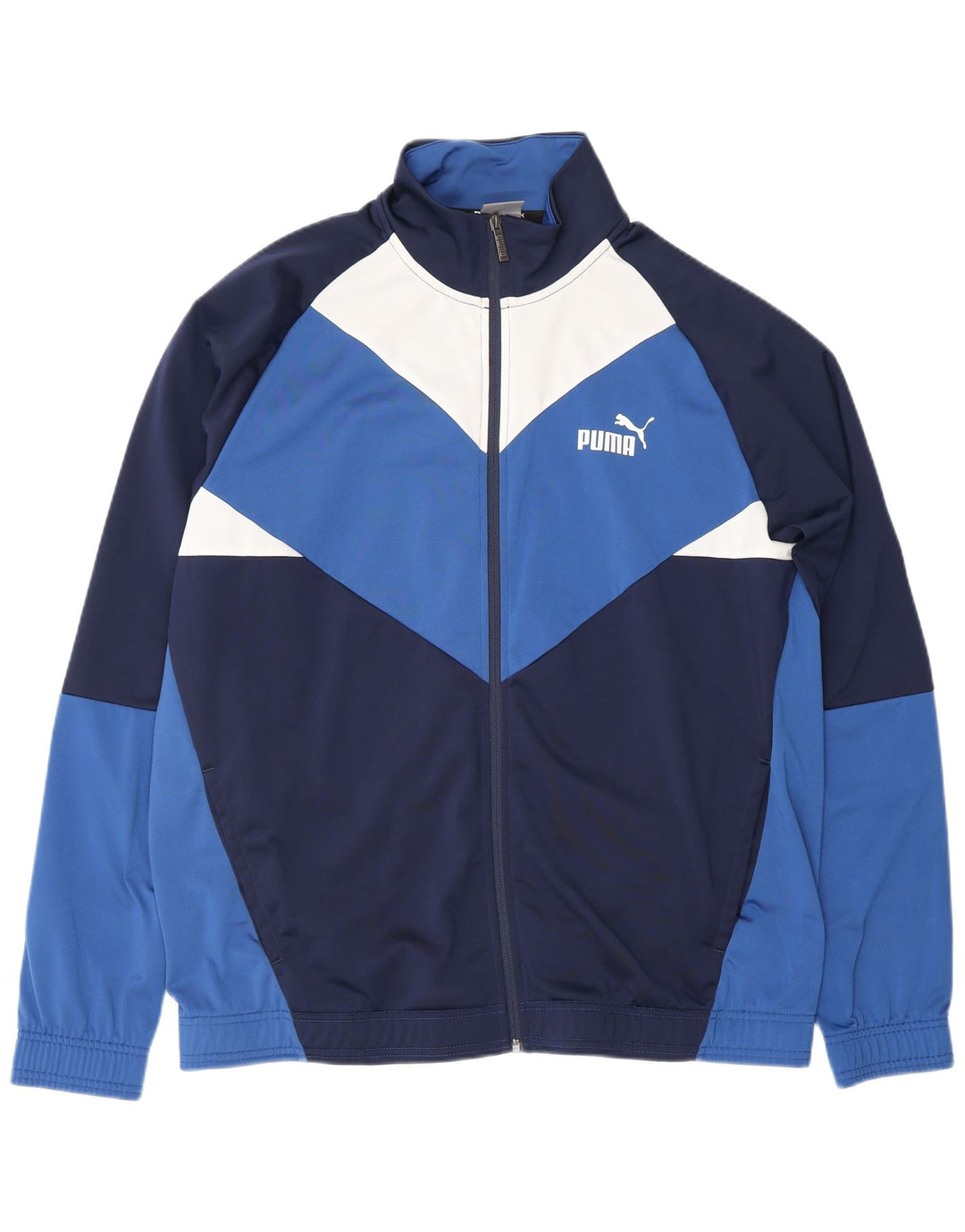 PUMA Mens Tracksuit Top Jacket XL Blue Colourblock Polyester