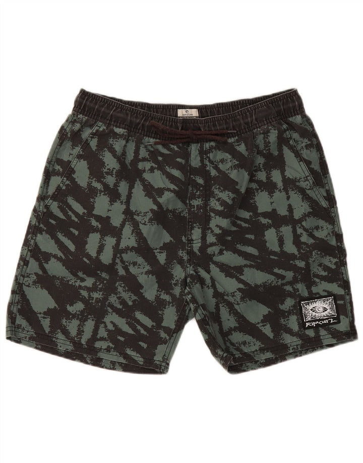 RIP CURL Ανδρικό σορτς κολύμβησης με αφηρημένο σχέδιο από μικρό πράσινο πολυεστέρα