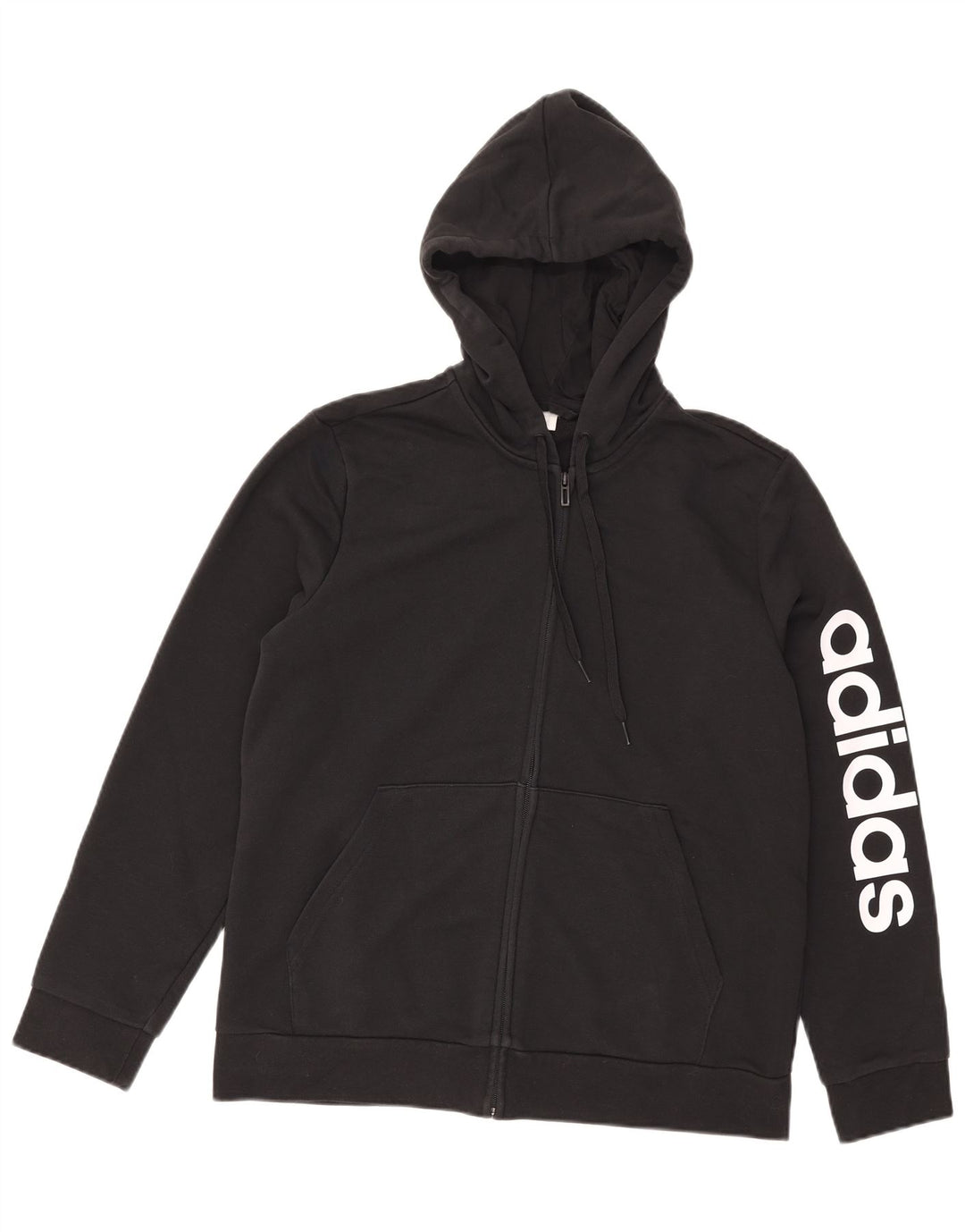 Ανδρικό πουλόβερ με κουκούλα με φερμουάρ Adidas μεγάλο μαύρο